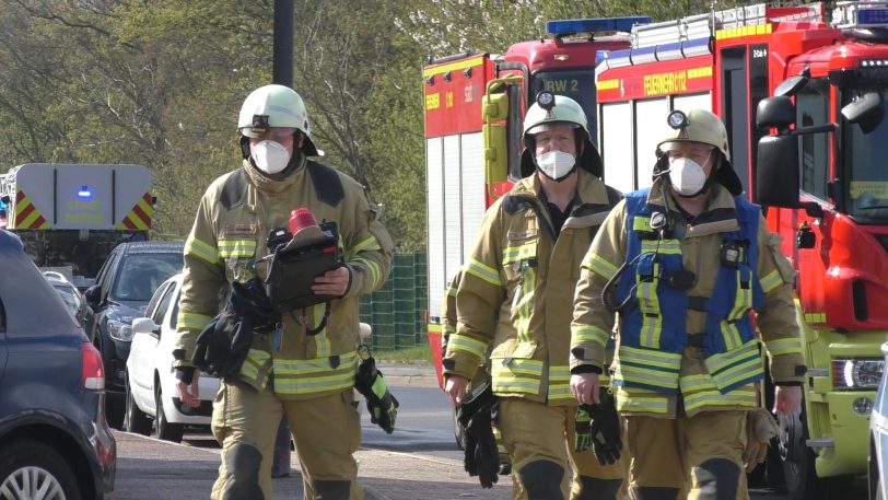 Feuerwehreinsatz durch Gefahrgutverdacht am Wertstoffhof am 14.4.2021.