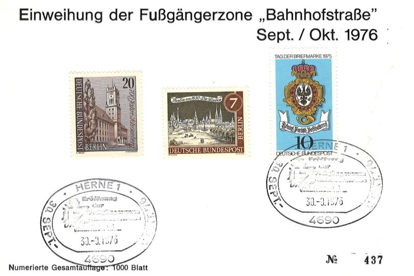 Sonderstempel zur Einweihung der Fußgängerzone