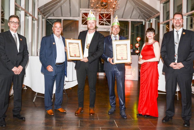 Kai Gera, Klaus Mahne, Denis Große-Beck, Hendrik van Dillen, Prinzessin Kersti I. und Prinz Frank I.