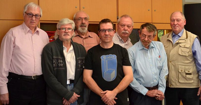 Mannschaft der Zeppeliner, v.l.: Fritz Daubitz, Herbert Zydek, Walter Meiritz, Achim Raasch, Nikolaus von Blumenthal, Peter Braunschuh, Helmut Dirks; es fehlen: Martin Krause, Stefan Zydek.