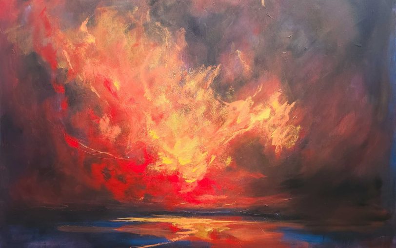 Das Geheimnis ihres Bildes „A Sky Full oft he Unspoken“ lüftet sich erst unter Schwarzlicht.