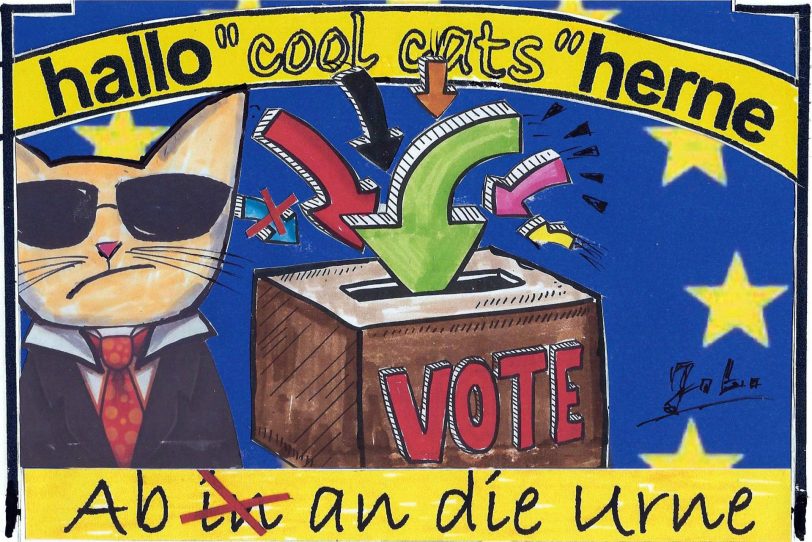 Die cool cats rufen zum Wahlgang auf.