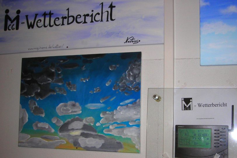 Digitale Anzeige der Wettterdaten in der Mont-Cenis-Gesamtschule.