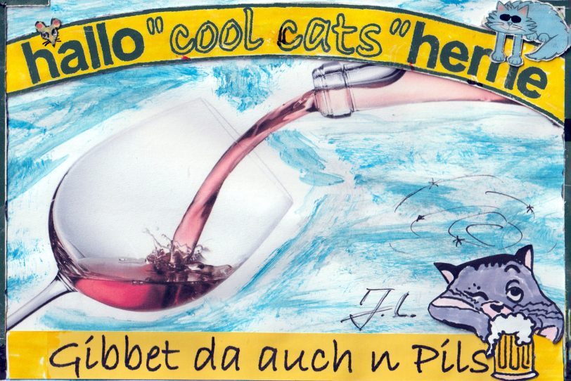 Die Cool Cats sind auch beim Winzermarkt - wollen aber lieber ein lekka Pilsken.