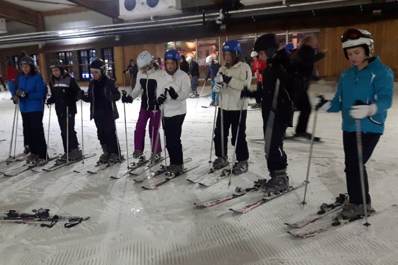 Die Pestalozzi-Schüler im Alpin-Center Bottrop.