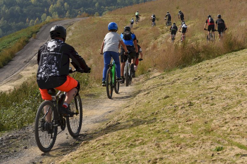 Mountainbiker auf der Halde Hoheward.