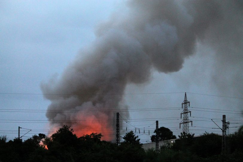 Großbrand bei Remondis in Herne-Baukau