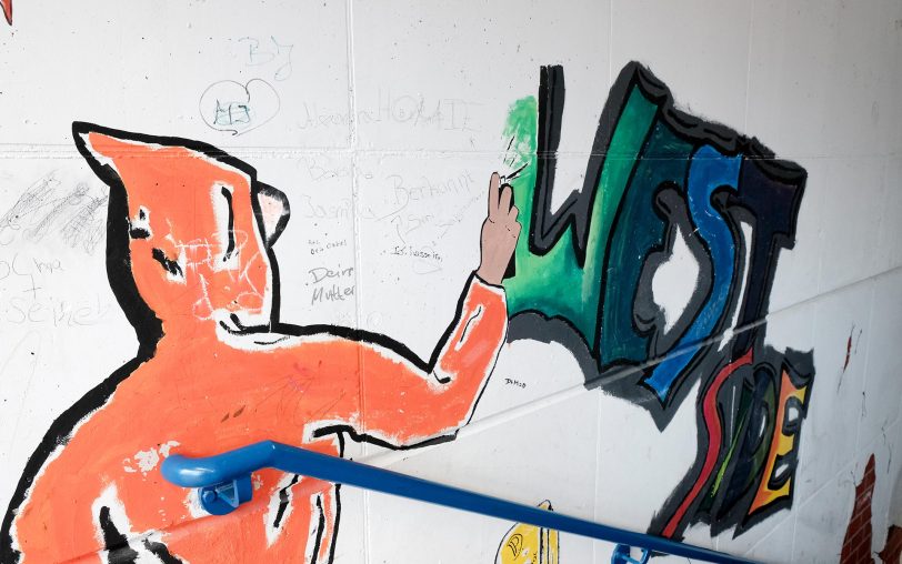 Graffiti in der Gesamtschule Wanne.