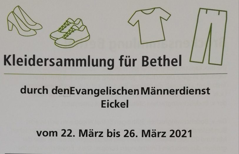 Plakat 'Kleidersammlung für Bethel'.