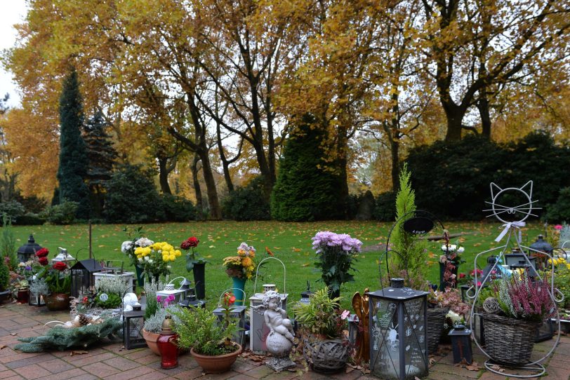 Anonymes Urnenfeld auf dem Südfriedhof.