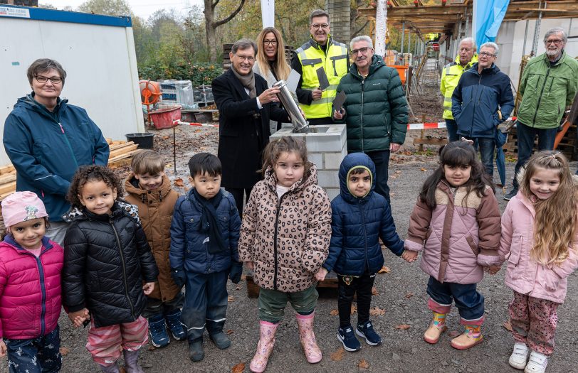 Die Kinder freuen sich über den Bau der neuen Kita.