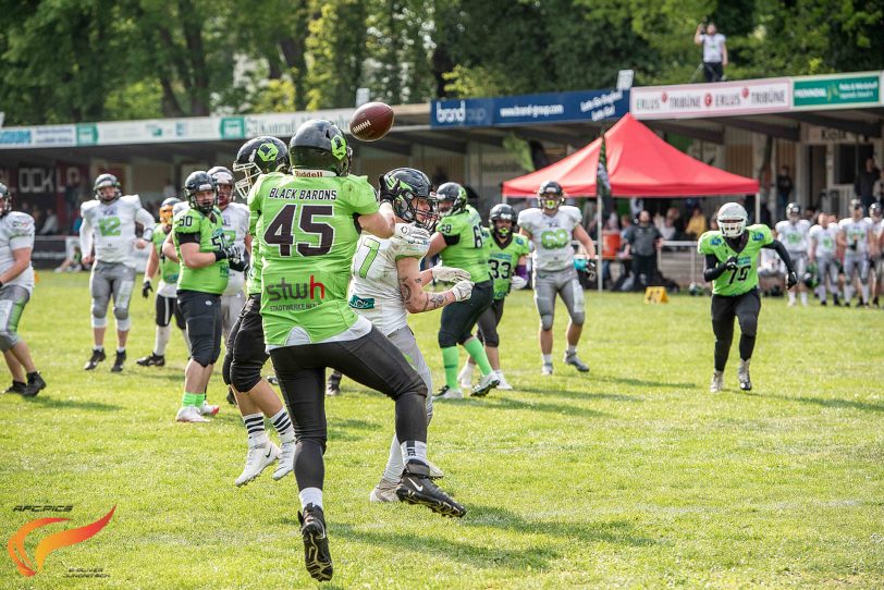 Safety Malte Gulitz von den Herne Black Barons fing einige Pässe gegen Hamm ab.