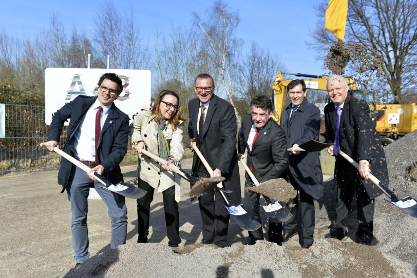 v.l. Alexander Vogt (MDL,SPD), Michelle Müntefering (MDB,SPD), Michael Groschek, Frank Dudda, Dirk Griepenburg.