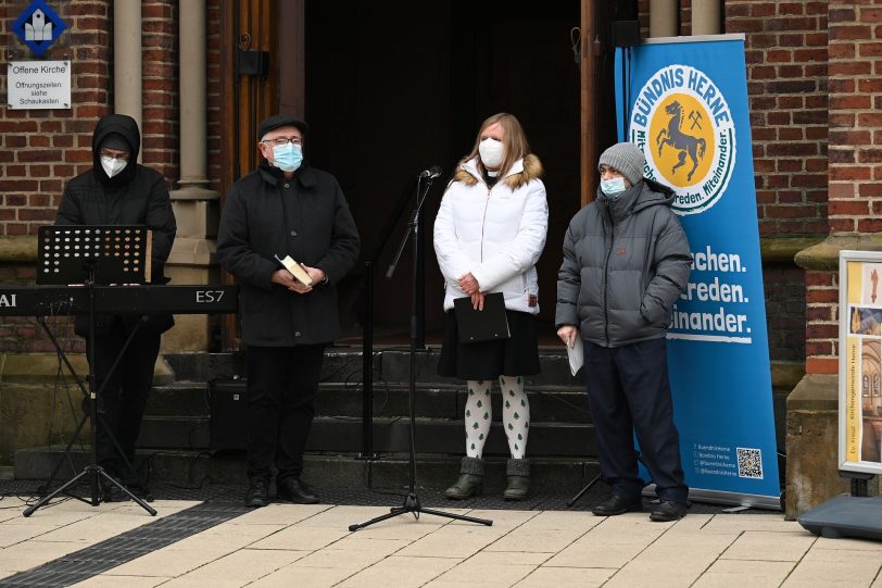 Das Friedensgebet vor der Kreuzkirche findet auch am Samstag, 22. Januar 2022, statt.