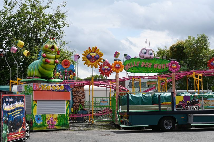 Impressionen vom Aufbau der 538. Cranger Kirmes vom 01.08.2022.