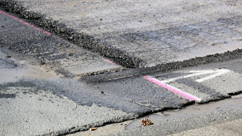 Die Fahrbahnerneuerung an der Rathausstraße.