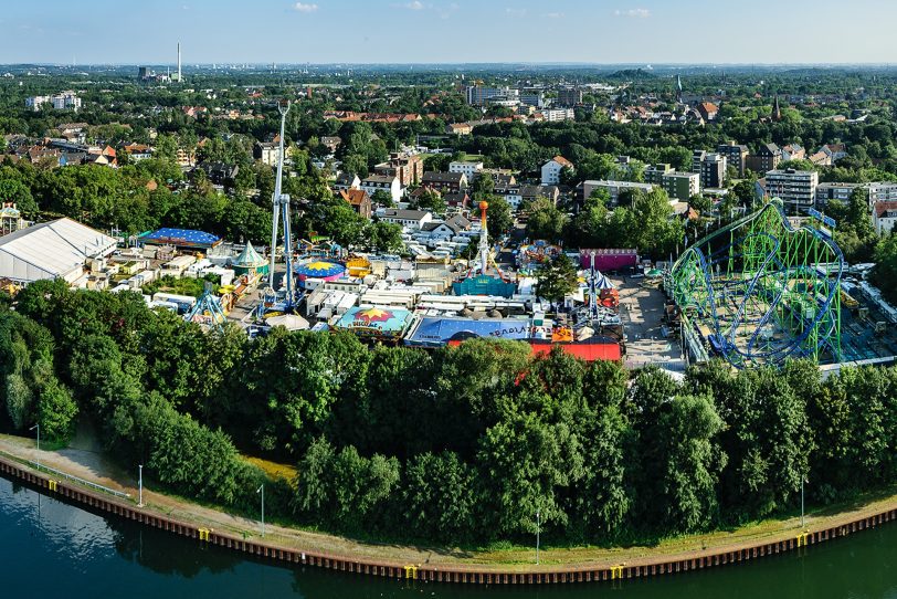 Cranger Kirmes Luftbild mit der Drohne aus dem Jahr 2014.