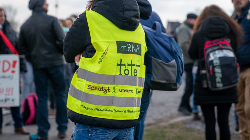 Großdemonstration der Impfgegner in der Wanner Innenstadt.