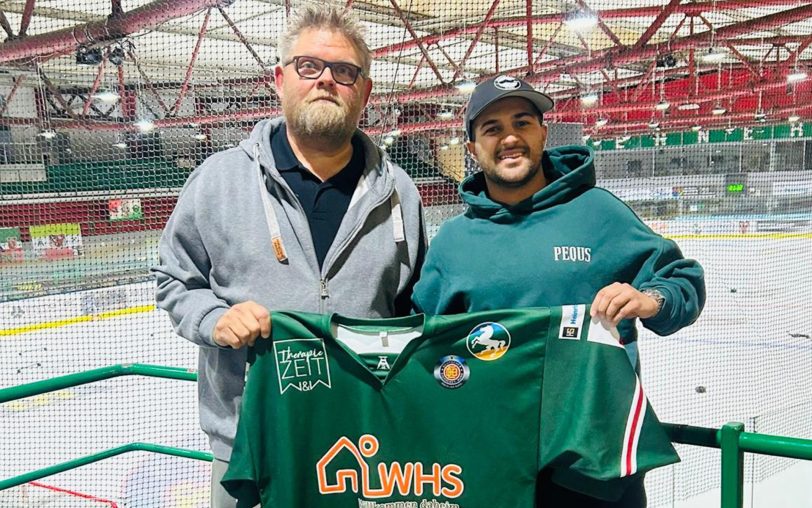 HEV Neuzugang Sofiene Bräuner (re.) freut sich über seinen neuen Verein: HEV-Trainer Dirk Schmitz und der Verein reagieren auf das Saisonaus von Carl Zimmermann.