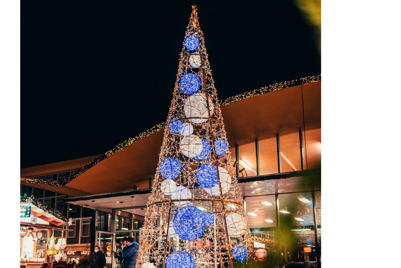 Leuchtobjekt auf dem Bochumer Weihnachtsmarkt.