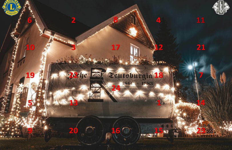 Der neue Leo-Lions-Adventskalender ist erhältlich mit dem Titelfoto der Lore der Zeche Teutoburgia