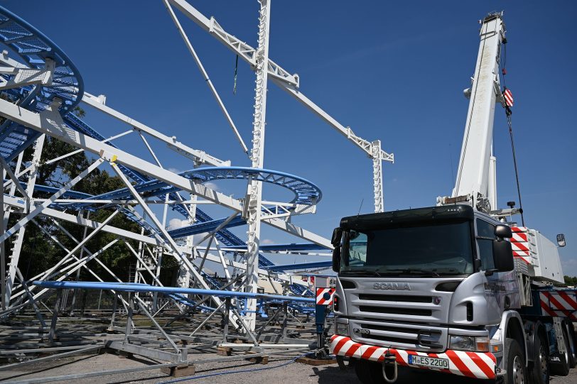 Aufbau der Cranger Kirmes 2022 - Stand 24.07.2022