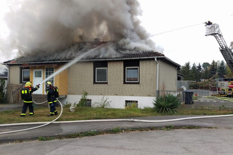 Dachstuhlbrand im Haus Am Großmarkt 37.