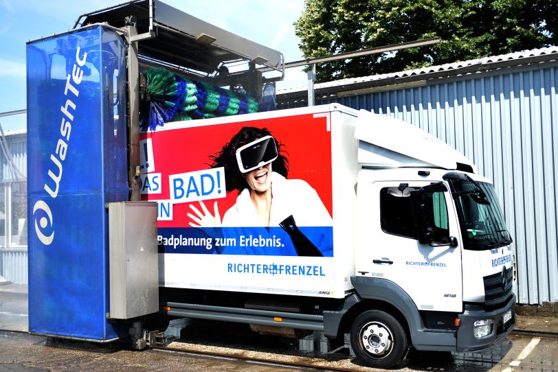 Die Lkw-Waschstraße auf dem Gelände des Autowaschcenters von Klaus Peter Klaeser.