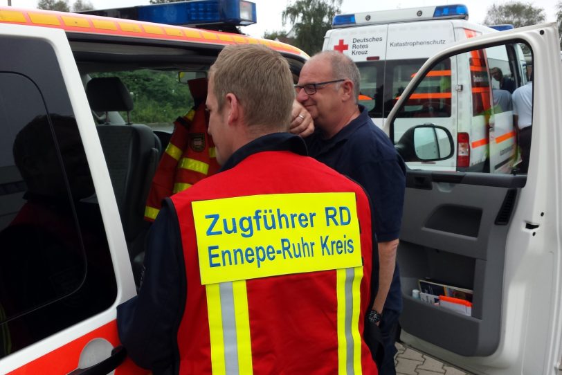 Auswärtige Hilfe bei der Bombenentschärfung in Herne.
