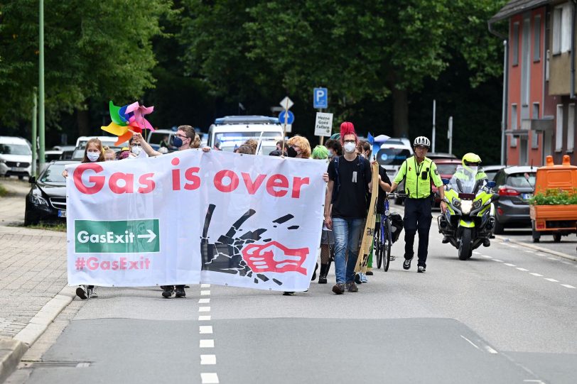Gas is Over-Demo von Klimaaktivisten