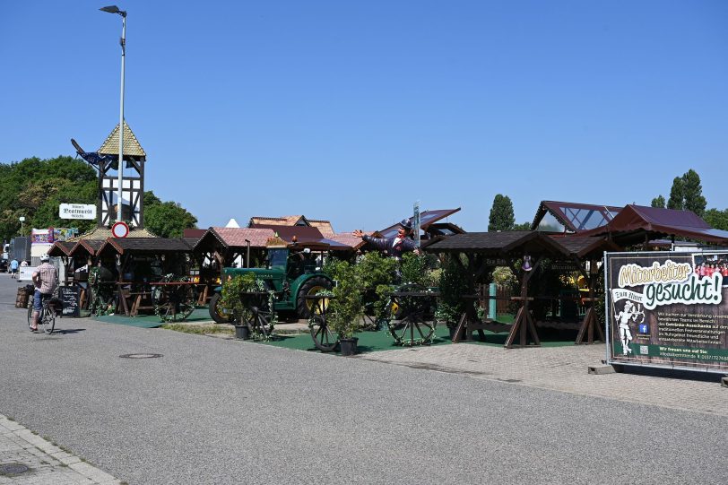 Aufbau der Cranger Kirmes 2022 - Stand 24.07.2022