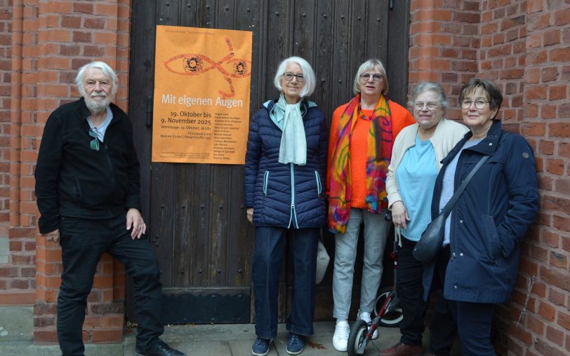 Sie haben das mit eigenen Augen Gesehene künstlerisch verarbeitet (v.l.): Hans-Jürgen Jaworski, Christa Jakubat, Doris Krämer, Petra Katharina Engel und Edelgard Sprengel.
