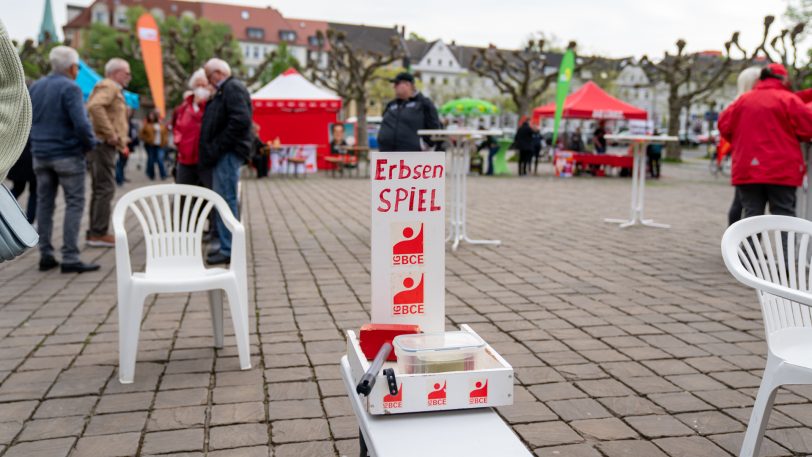 1. Mai-Kundgebung 2022 auf dem Rathausplatz.