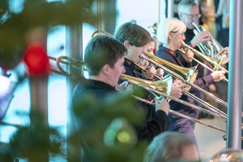 Weihnachtssingen mit dem CVJM Posaunenchor im Archäologiemuseum in Herne (NW), am Sonntag (08.12.2019).