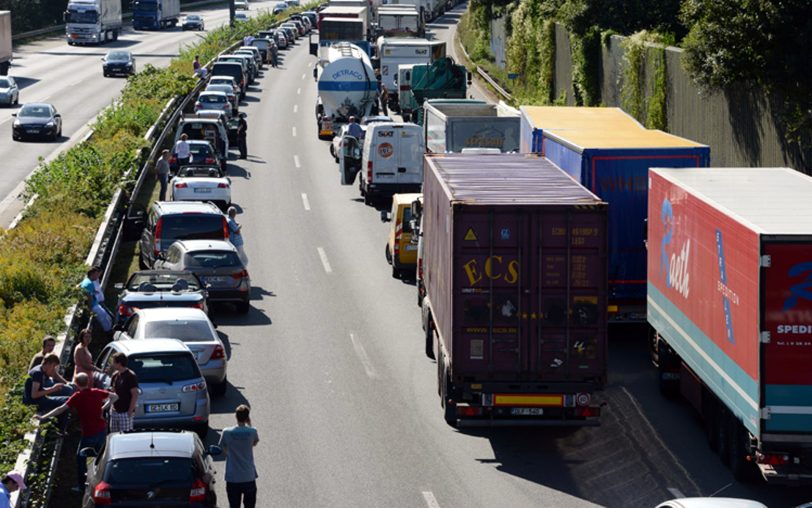 Autobahnstau.