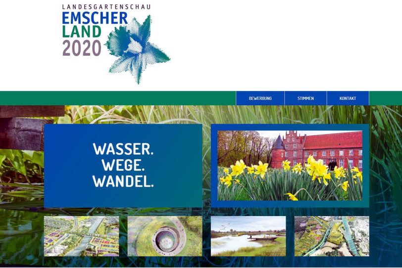 Die Internetseite Emscherland 2020.