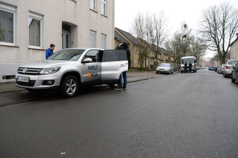 Der Polizeieinsatz an der Fleithestraße.