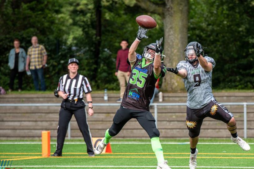 Cornerback Maurice Zernick mit zwei Interceptions und einem Touchdown in Hamm.