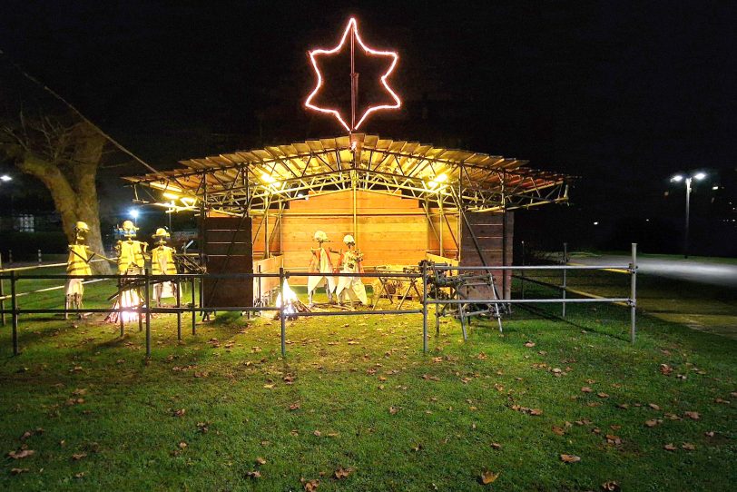 Gerüstbau-Krippe auf der Zeche Hansemann in Dortmund.