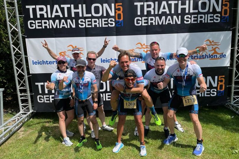 Marcus Ziemann, Sascha Bollmann, Martin Mainusch und Dirk Kreß starteten für das Team Tri Team Ruhrpott in Drensteinfurt.