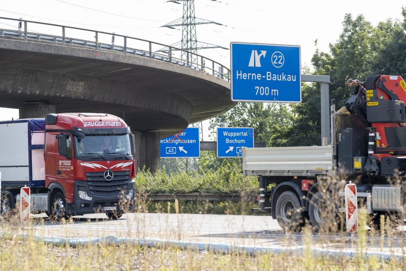 Die A42 wird zwischen Herne-Crange und Baukau am Wochenende von Freitag, 16. August, bis Montag, 19. August 2024, voll gesperrt (Archivbild).