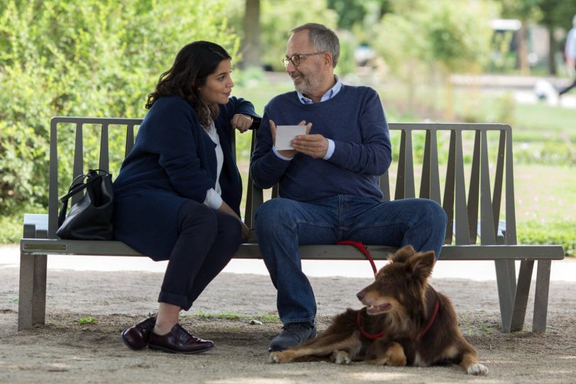 Leila Bekhti und Fabrice Luchini mit Hündin Sam.