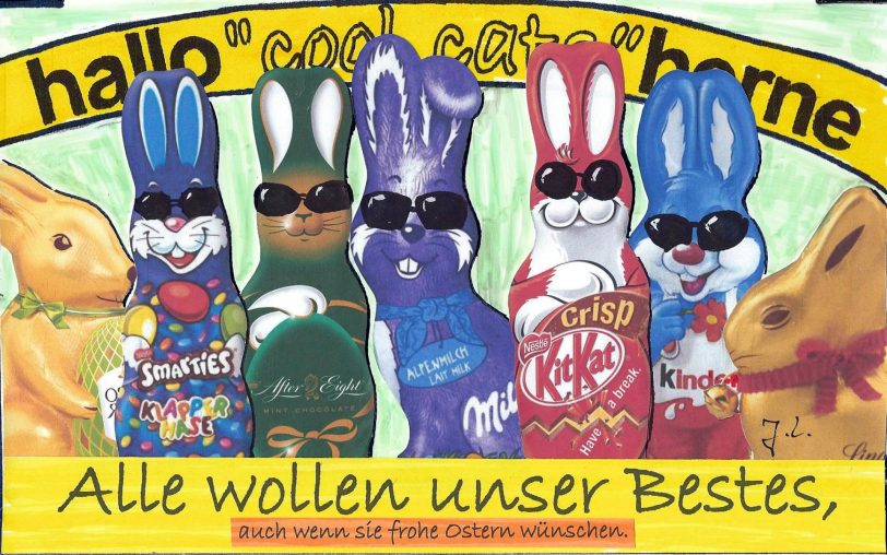 Frohe Osterkatzen.