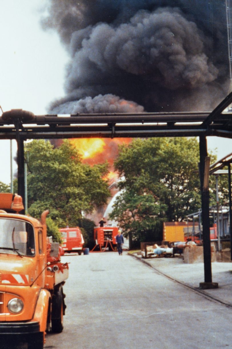 Der Großbrand am 5. und 6. August 1984 bei den Chemischen Werken Hüls an der Shamrockstraße.