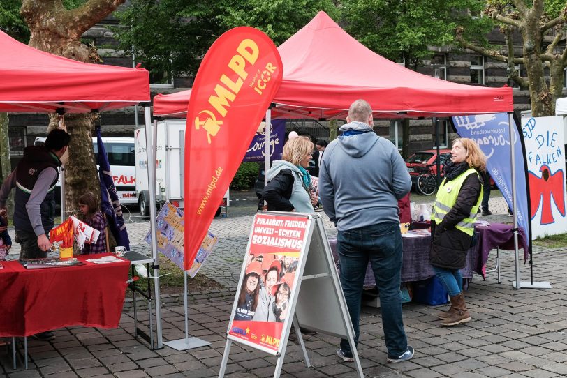 Kundgebung zum 1. Mai 2018 auf dem Rathaus-Vorplatz.