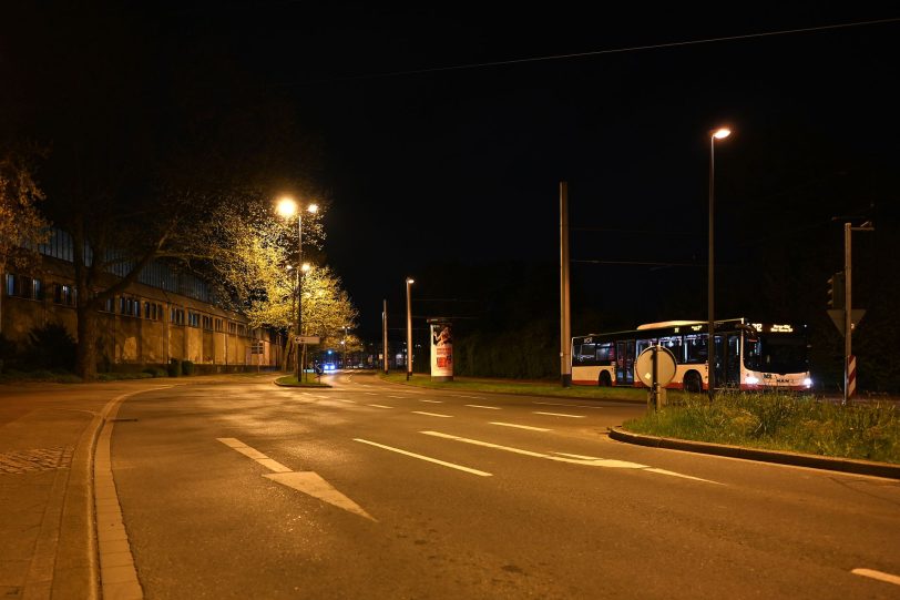 Leere Straßen während der Ausgangssperre in Herne