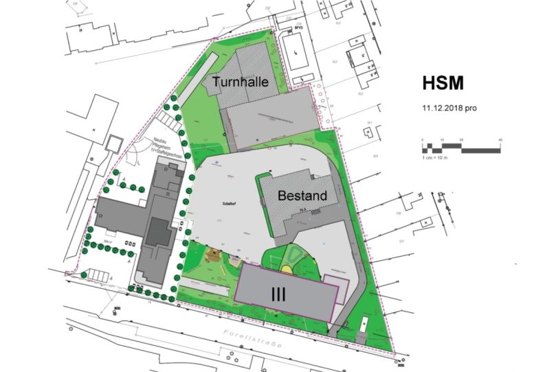 Planung der HSM Herner Schulmodernisierungsgesellschaft mbH für den Neubau.