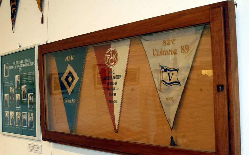 Die Gegner des SV Sodingen in der Endrunde zur Deutschen Meisterschaft 1955: Hamburger SV, 1. FC Kaiserslautern, Viktoria Berln.