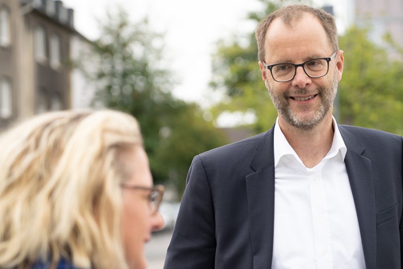 Prof. Dr. Bernd Kriegesmann, Präsident der Westfälischen Hochschule, im Gespräch mit Svenja Schulze.