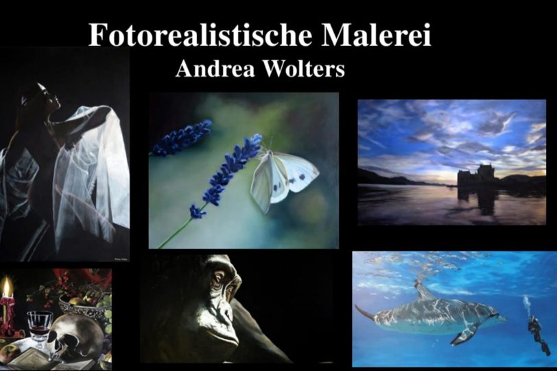 Fotorealistische Malerei von Andrea Wolters – sie sin im April 2025 im KAZoptikum an der Behrensstraße ausgestellt.